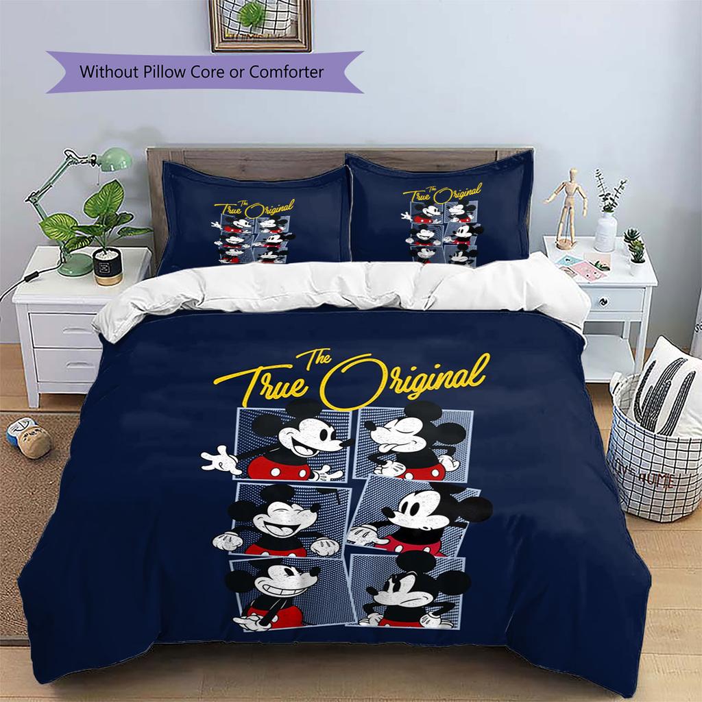 Retro Pop Art Style Mickey Mouse Print Comfortable Bedding Set, The Perfect Choice To Decorate A Child's Bedroom.