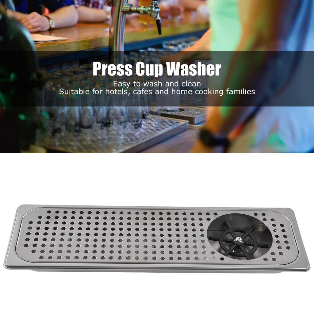 Automatic Cup Washer Stainless Steel Sink Embedded High Pressure Fast Flushing for Bar G1Celsius2in
