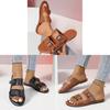 Casual Womens Flat Sandals With Breathable Pu Upper For Daily Comfort