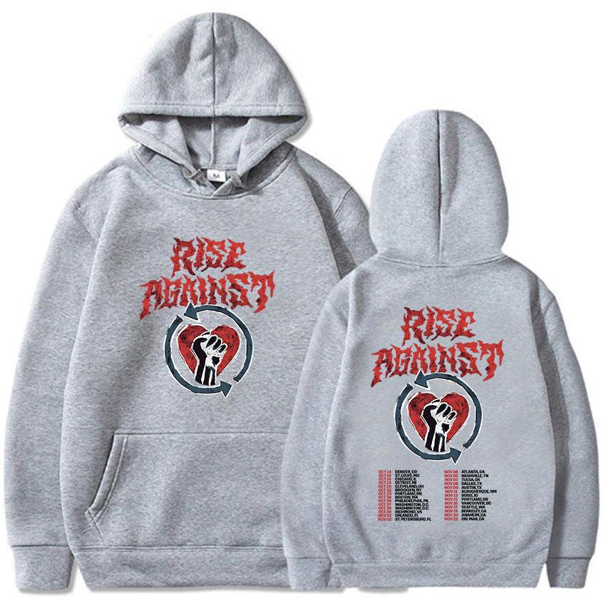 Rise Against Tour Hoodies Men Women Moletom Casual Unisex Streetwear Graphic Heavy Mental Fashion Sweatshirts