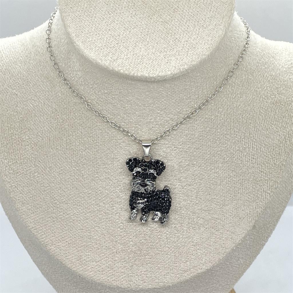 Exquisite and Cute Schnauzer Dog Pendant Necklace for Women Elegant Pet Puppy Jewelry Animal Accessories Dog Lovers Gift