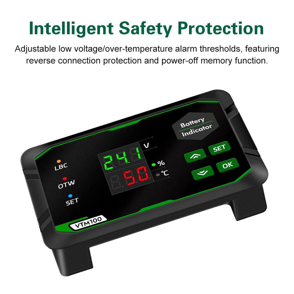 VTM111 DC 7-111V Digital Voltmeter Battery Tester Voltage Power Indicator for Ternary/Lithium Iron/Acid Batteries