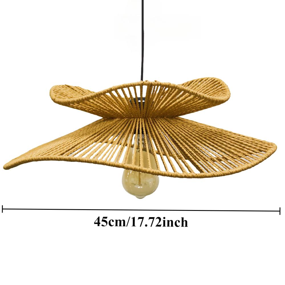 Двухъярусные люстры E26/E27 Бохо Натуральный ротанг Неправильный плетеный подвесной светильник Подвесной абажур Ручное плетение Потолочный светильник Without E27 Bulb естественный