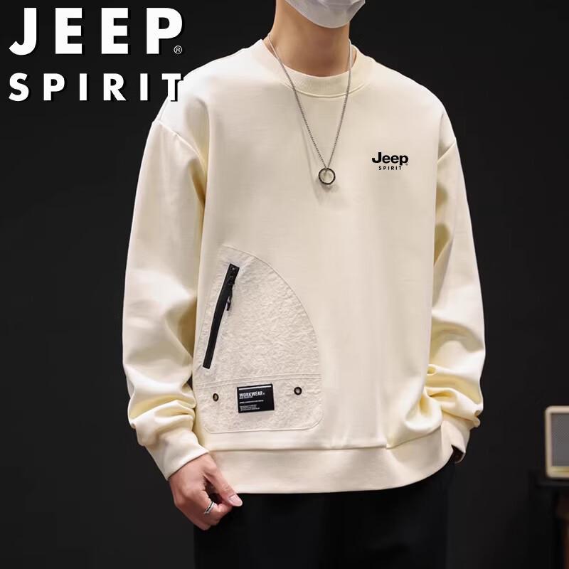 JEEP SPIRIT Men's Casual Crew Neck Long Sleeve Sweatshirt
