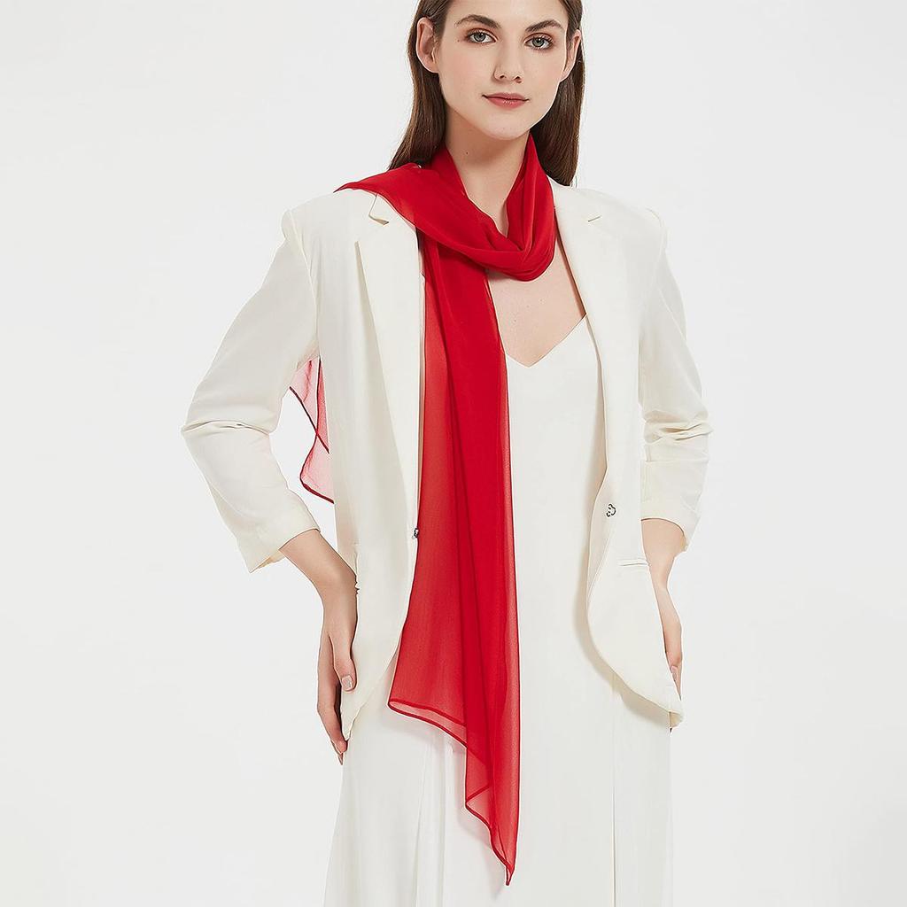 Fashion Chiffon Soft Solid Scarf Shawl Fashion Decorate Scarves Breathable Sun Protection Elegant Lady Versatile Bandana