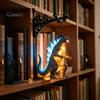 Study Room Table Accessory Library Lantern, Vintage Hanging LED Bookshelf Lamp, Decorative Book Nook Light Ornament Gothic Style Night for Reading