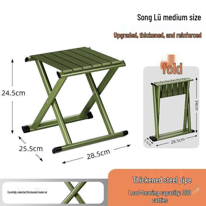 Tabouret pliant portable ultraléger à double usage avec dossier pour le camping et la pêche en plein air