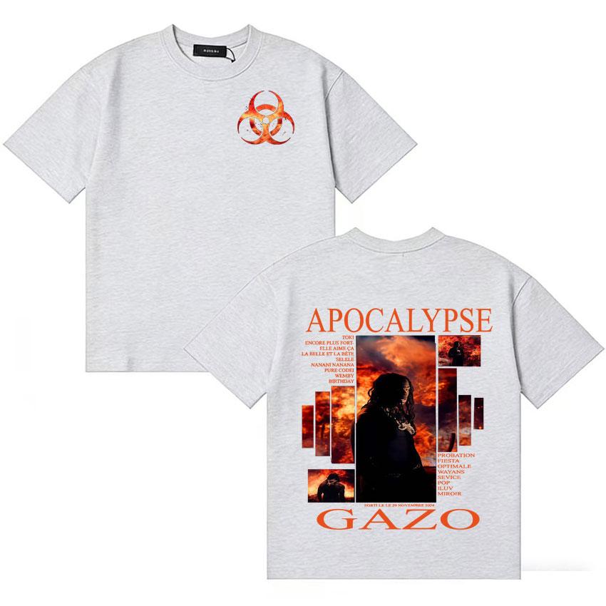 Rapper Gazo APOCALYPSE Album Merch Tshirt Unisex Women Fans Music Streetwear Women Casual Oversized Short Sleeve T Shirt Teenagers