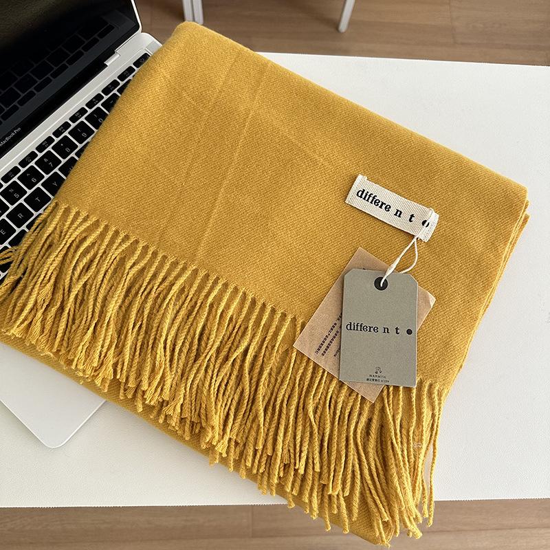 Women's Scarf Women's Solid Color Scarf Shawl Tassel Scarf