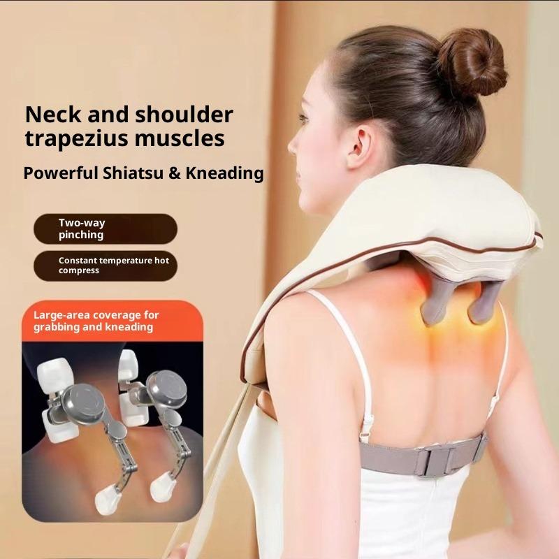 Neck and Shoulder Massager with Heat - Shiatsu for Pain Relief, Electric Relaxation for Home & Office