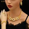 Oro 24K Dubai Collana Orecchini Bracciale Anello Sposa India Nigeria Medio Oriente Set Collana 2026