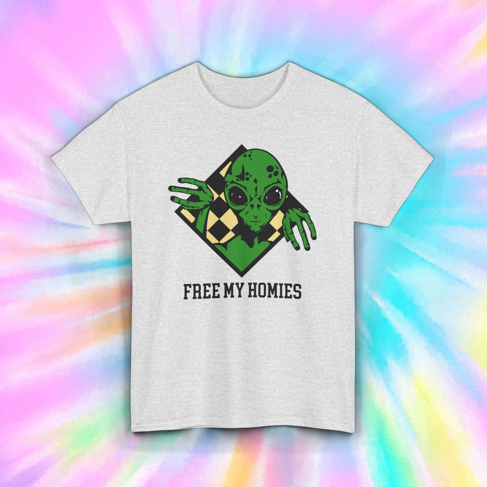 Free My Homies Alien T-Shirt | Funny UFO Extraterrestrial Graphic Tee S
