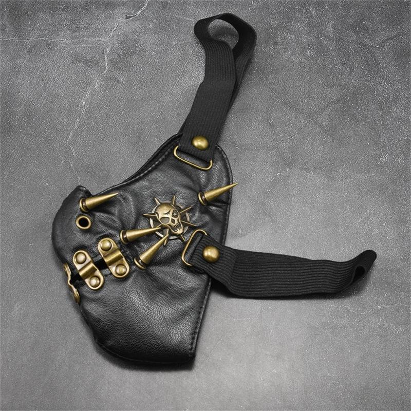 Gothic Punk Spiked Skull Face Mask Stylish costume Accessory Face Covering for Halloween Event and Themed Performances