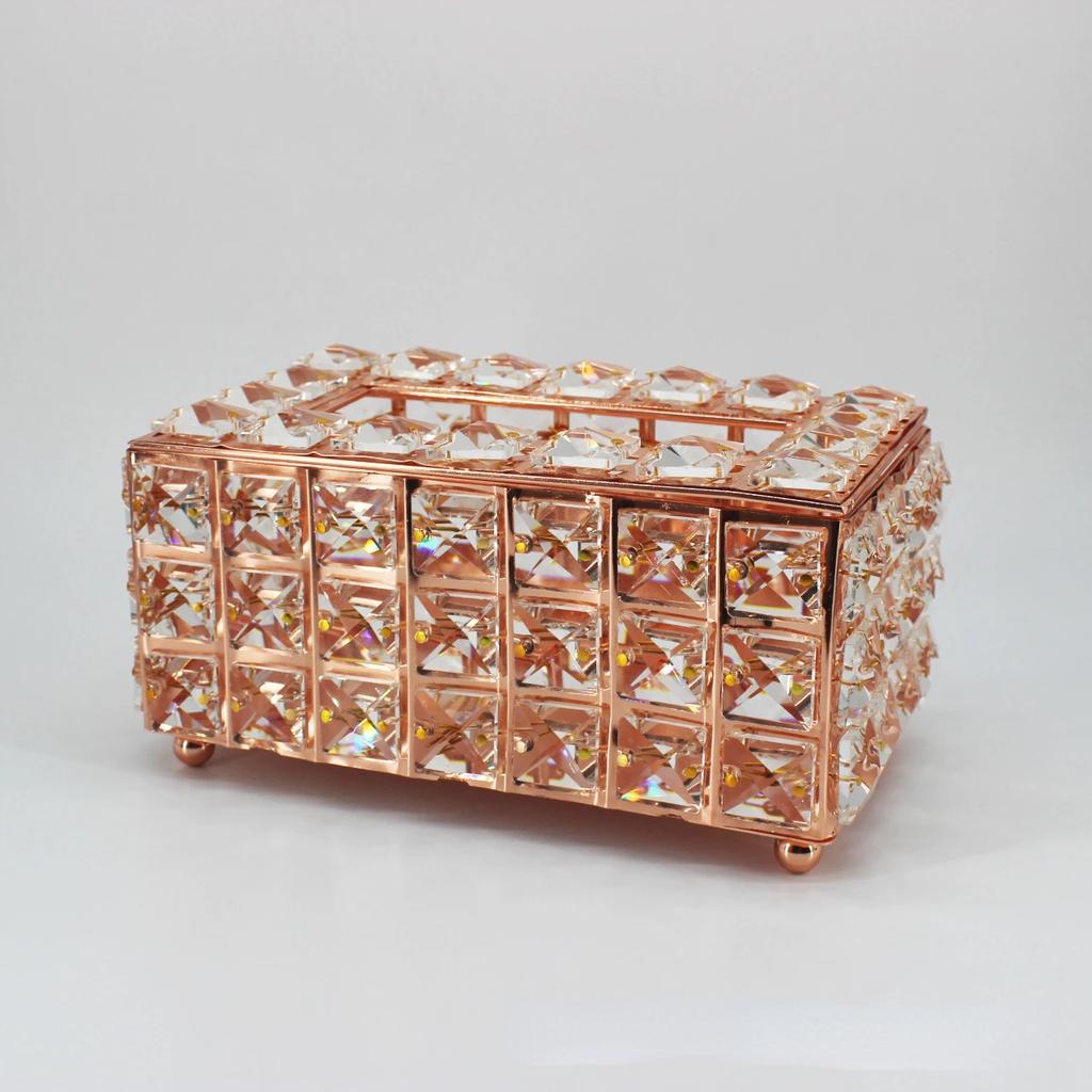 Tissue Box Bar Napkin Box Crystal Cube Napkin Dispenser Square Bedroom Office Hotel Cafe Coffee European-style
