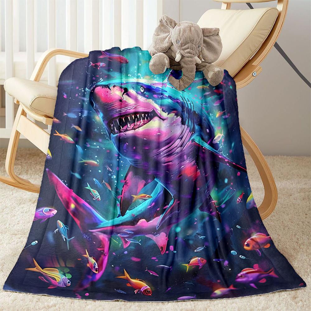 Ocean Animal Flannel Blanket - Soft and Comfortable, Suitable for Sofas, Beds, Offices, Travel, All Seasons, and A Great Gift for The Holidays.