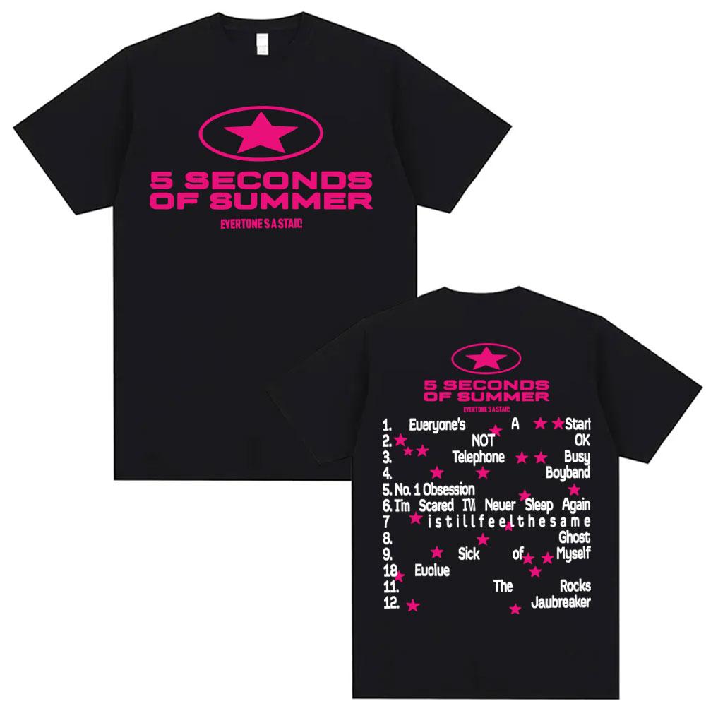 

5 Seconds of Summer Everyone s A Star Album Tour T-shirts Men s Clothes Hip Hop Harajuku Y2K T-shirt Cotton Casual Oversized Top S разноцветный