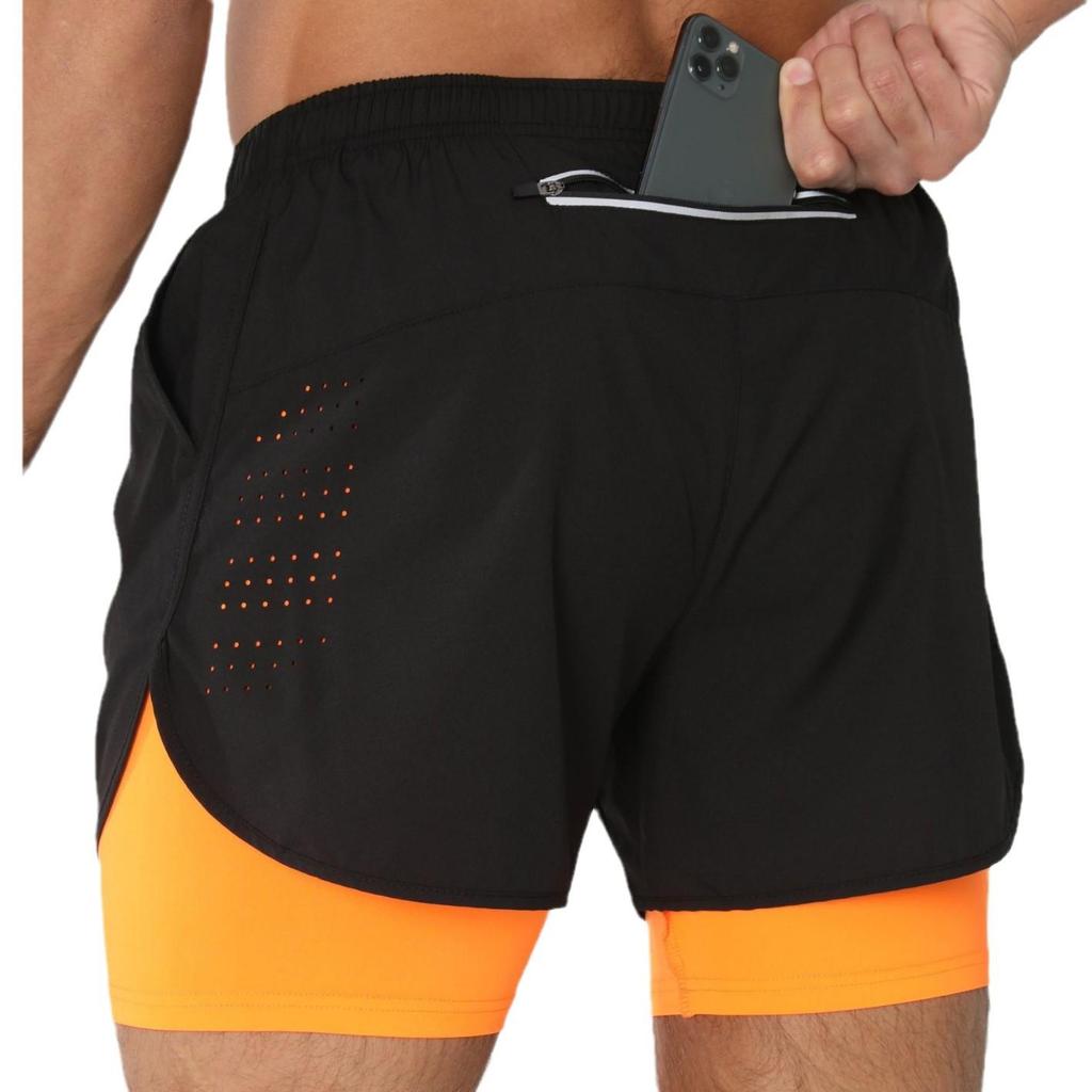 Men's Quick-Dry 2-in-1 Running Sports Shorts with Anti-Exposure Liner