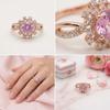 925 Sterling Silver Ring Rose Gold Plated Round Cut 5A Zircon Women's Ring