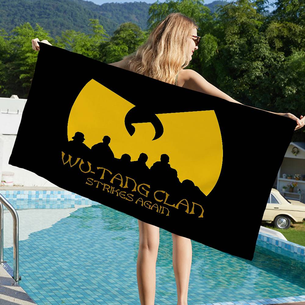 WU-T--TANG CLAN Microfiber Blanket Quick Drying Beach Towels Oversized Printing Super Absorbent Pool Towel Blanket