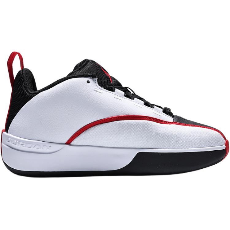 Jordan Zapatillas de Baloncesto para Niños de Caña Baja Versátiles Cómodas para Todos los Juegos Unisex Zapatillas de Baloncesto Negro Blanco Rojo IQ6585-100