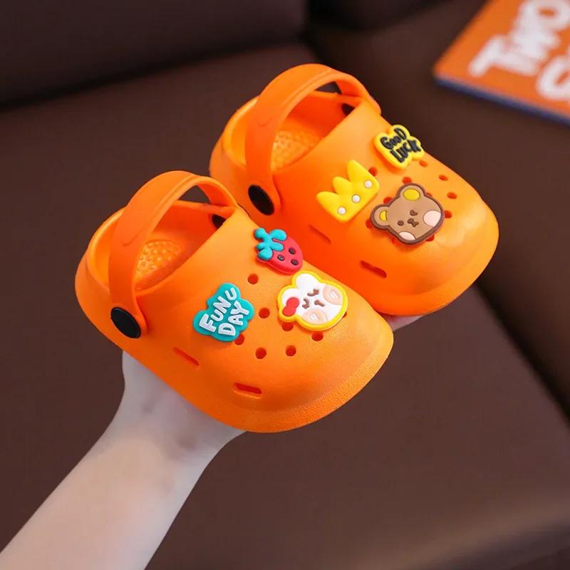 

Flip Flops for Children Toddler Slippers Kids Summer Beach Shoes Girls Cartoon Home Slippers Boy Infant Sandals Slides Baby 1-8Y 26-27