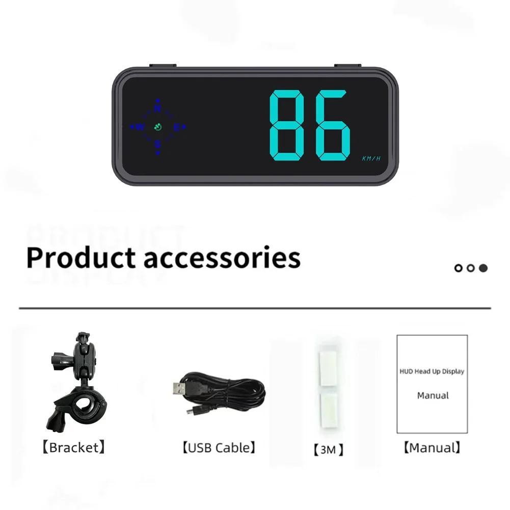 1pc Car Head-up Display with Compass Colorful LED Display Windshield Speed Projector Digital Car HUD Car Electronics Accessories