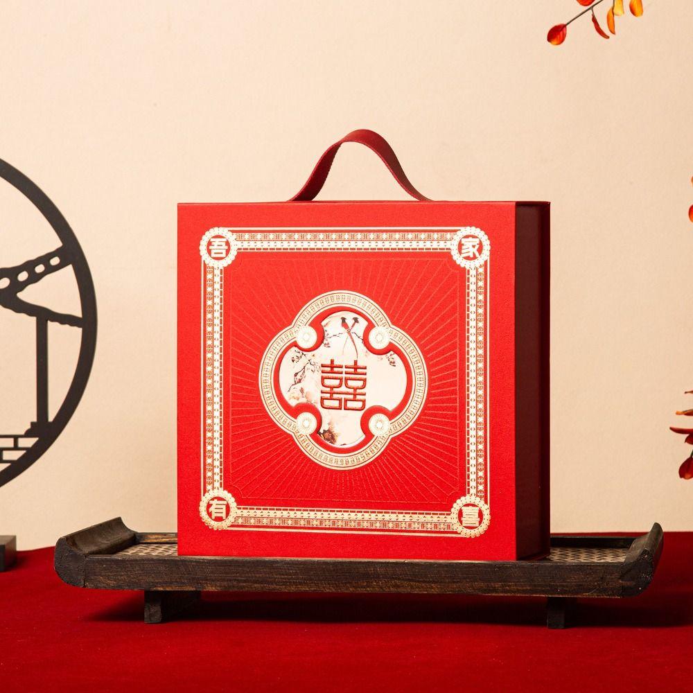 Exquisite Chinese Style Wedding Gift Box Handheld Retro Bridesmaid Box Drawer Style Wedding Candy Box Wedding