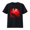 KORN Crew Neck T Shirt Officially Licensed Black and Red Design Size Large Vintage Washed Casua