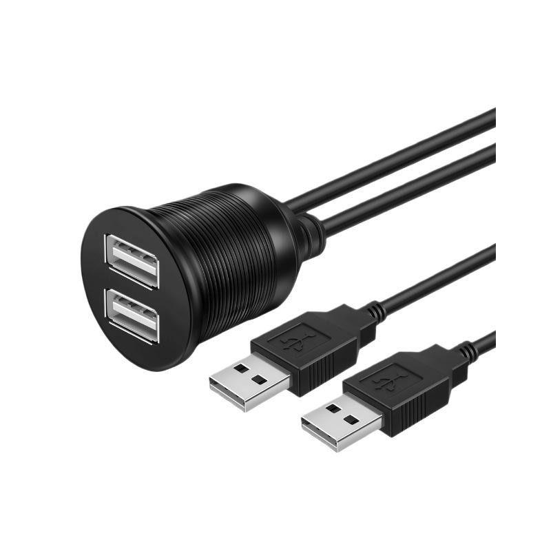 Waterproof Dual USB 3.0/2.0 Extension Cable for Car, Motorcycle, or Boat Dash