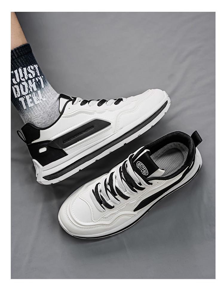 Men's Spring 2025 Breathable Casual Sneakers - Non-Slip Soft Sole, White Trendy Dad Shoes