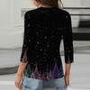 3/4 Length Sleeve Womens Tops Floral Print Vintage Fashion Casual Loose With Round Neck Plus Size Shirts