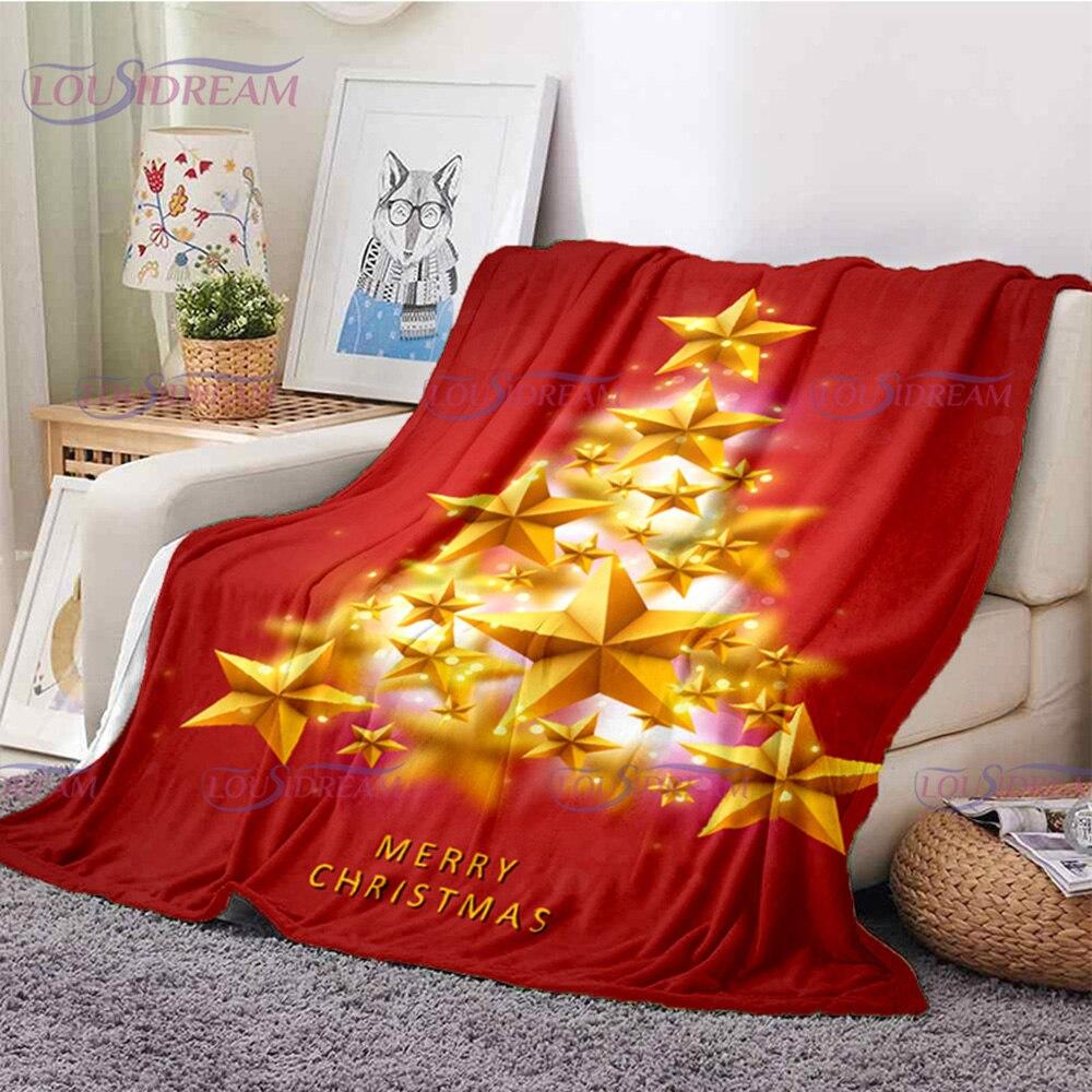 Merry Christmas Santa Claus Blanket Soft Flannel Throw Blanket for Home Bedroom Sofa Travel Office Snowflake Rest Cover Blanket