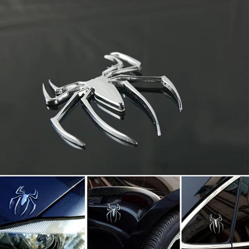 3D Metal Spider Car Emblem Sticker