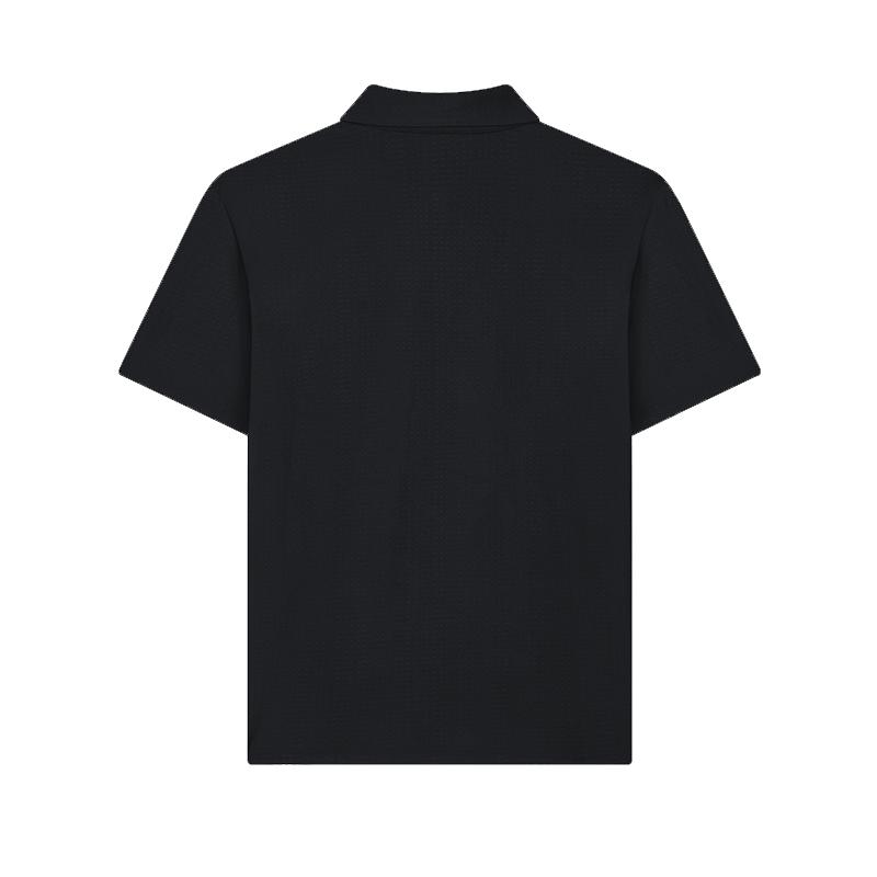 FILA Polo Shirts Men's Jet Black Polo Collar Moderate Straight Fit F11M432107FBK