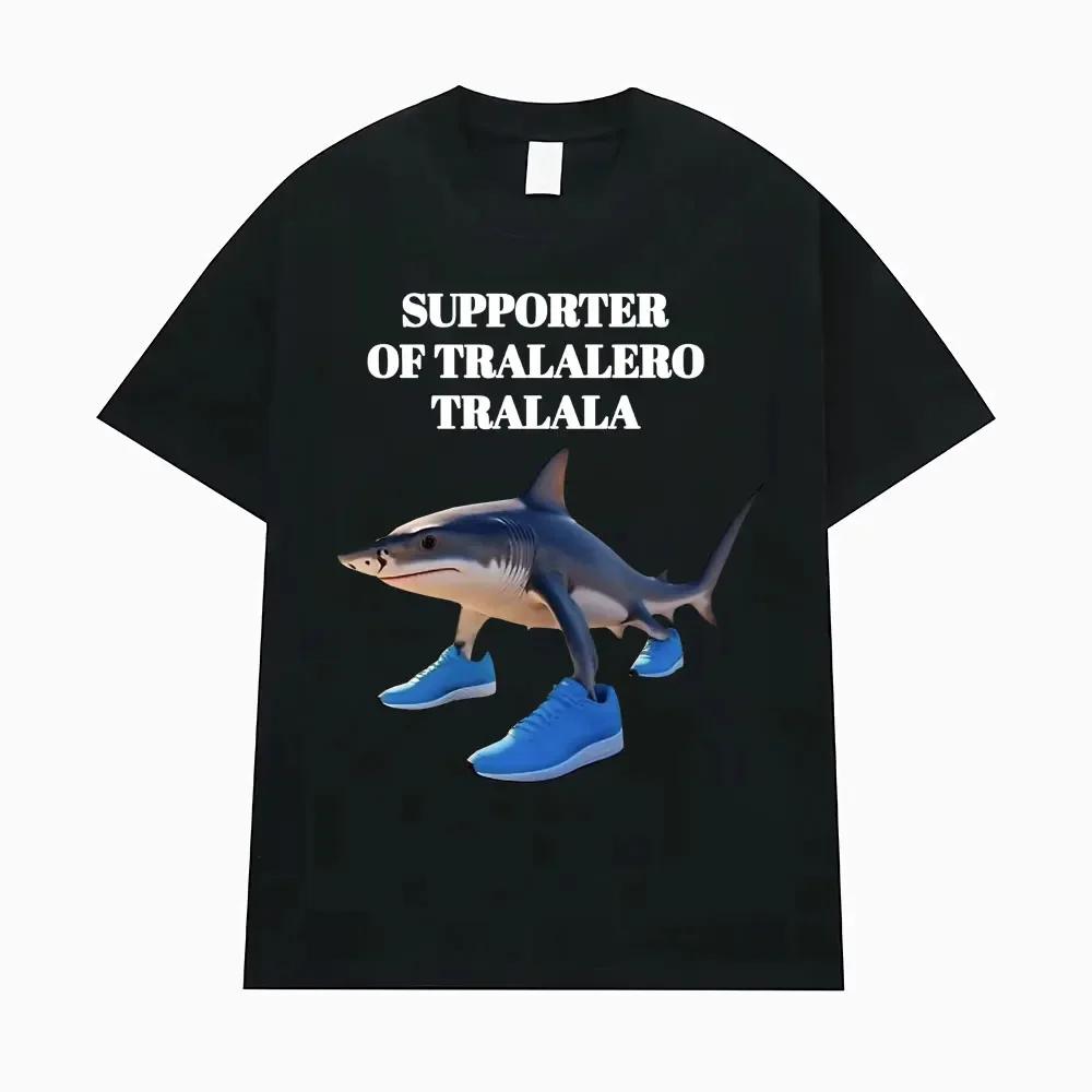 Y2k Clothes Tee Shirt Femme T-Shirts for Women Haikyuu Graphic Tees Camisetas Mujer Tralalero Tralala Funny Shark Meme 71764