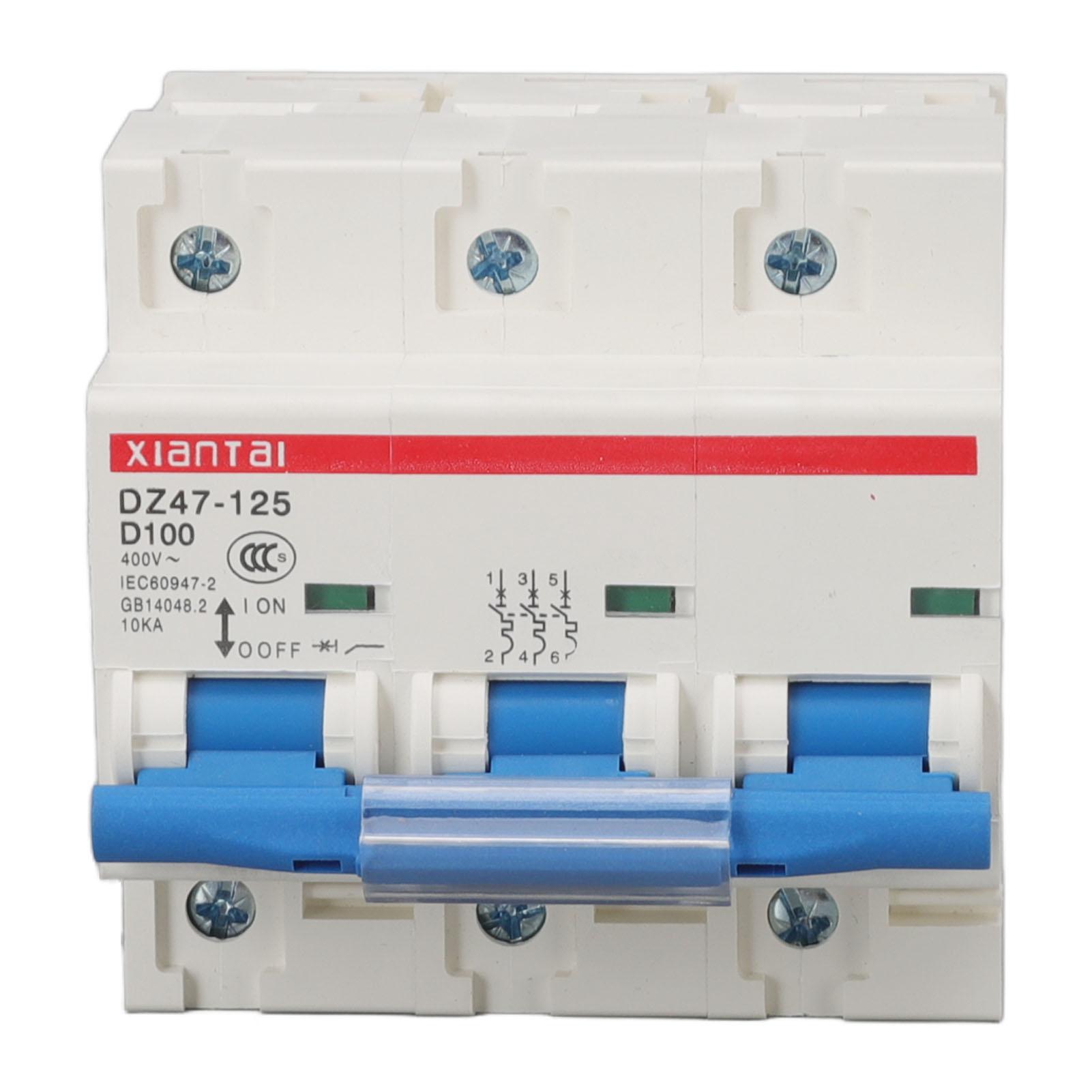 

Mini Circuit Breaker 3P 100A 400V High Safety Overload Protection Miniature Circuit Breaker for