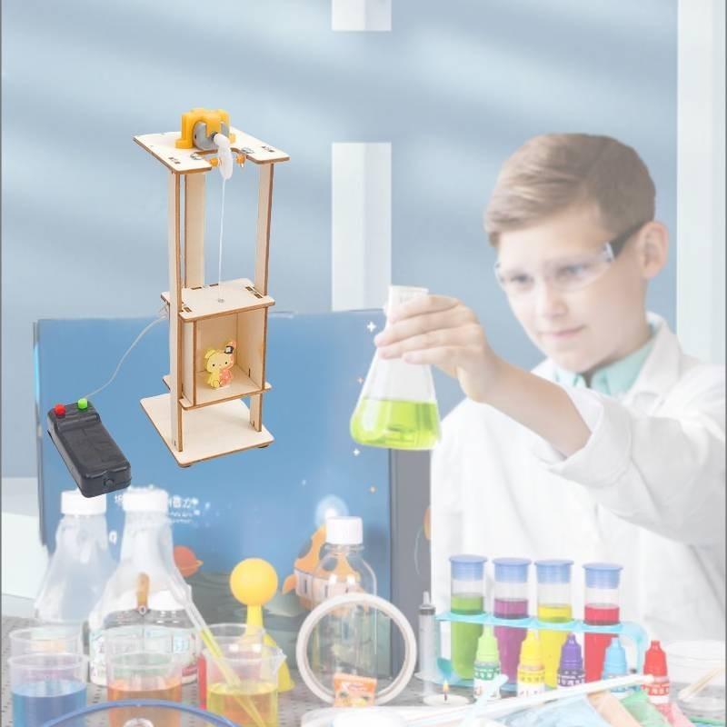 Elevator Lift Technology Diy Invention Science Experiment Stem Education Toy Wood Material