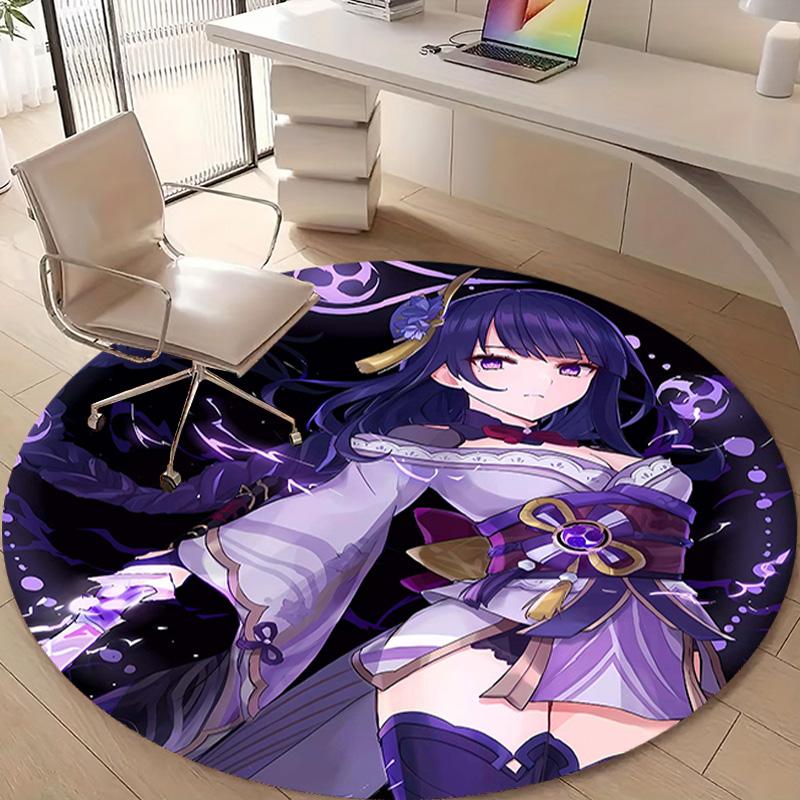 1pc Genshin Impact Beelzebul1 Design Printed Area Round Carpet for Bedroom Living Room Home Decor Rugs Mat Non Slip Mat Rug for Bedside