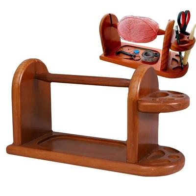 Garnhalter aus Holz, Garnständer, Organizer für Strickzubehör, Nähgarnspule, Wollknäuelwickler, Rotationsgarn-Organizer