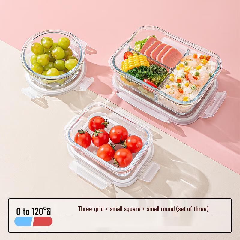 Qianxing Microwave-Safe Divided Glass Lunch Container
