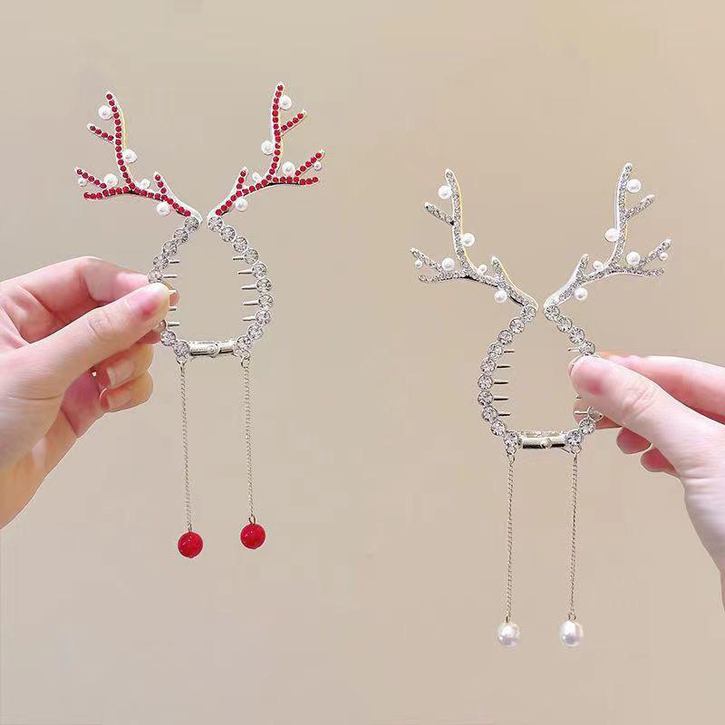 2-piece, 1-piece - Creative Antlers Hair Clip - Suitable for Halloween, Christmas and other dress up hair clips
