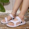 2026  Summer Flat Women's Shoes Comfortable Slip-on Beach Sandals Outdoor Lightweight Casual Slippers Plus Size Women Sandals