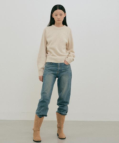 Lingseoul Whole Garment Volume Knit-Cream