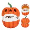 Pumpkin Storage Box Resin Decorative Candy Bowl with Hinged Lid Halloween Desktop Decor Box for Holding Snacks Candy Nuts