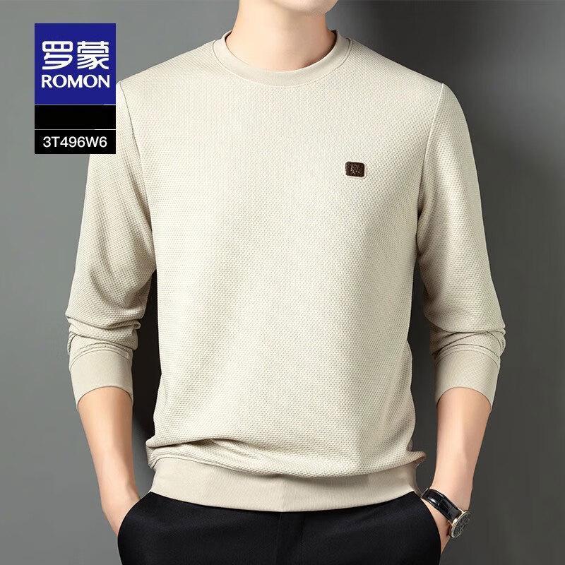ROMON Men s Round Neck Long Sleeve T-Shirt 3T496W6 180
