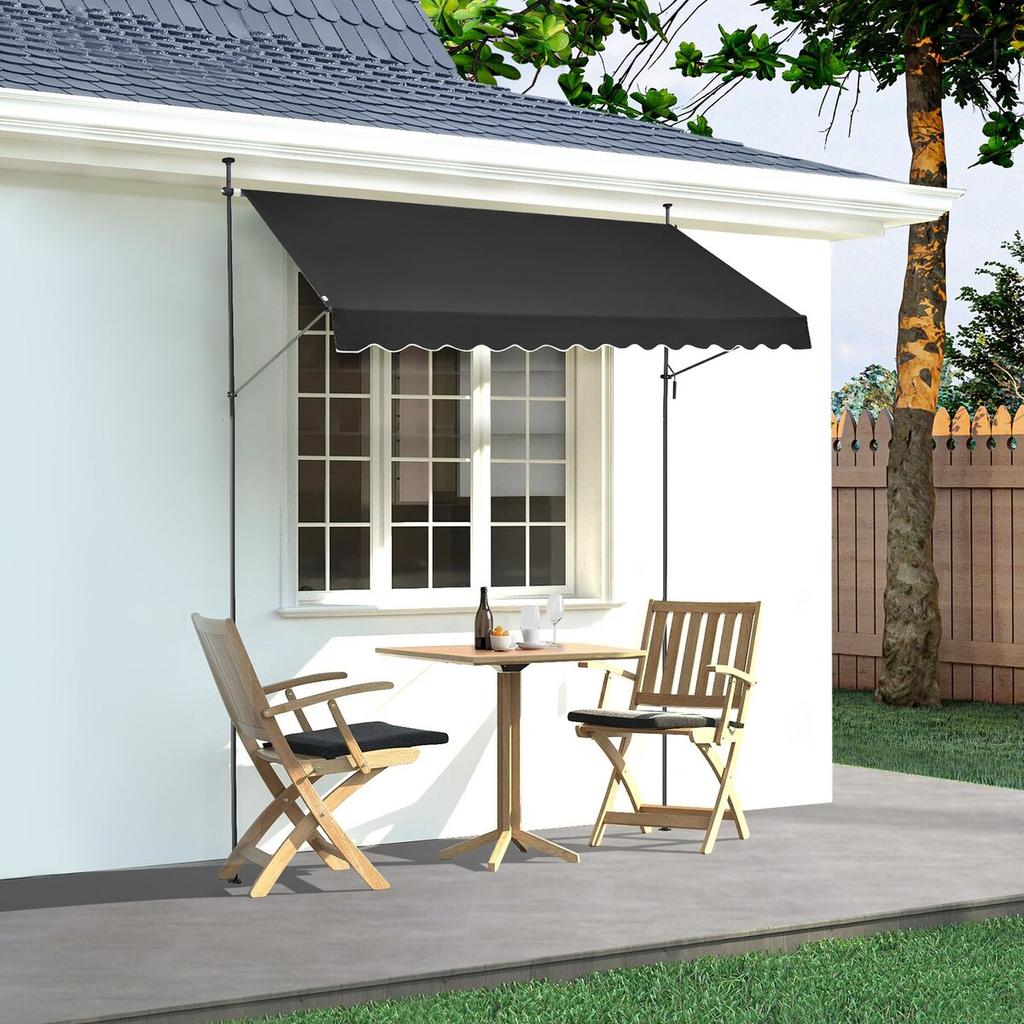 138x47" Patio Awning Retractable Patio Canopy Sunsetter with Crank Handle