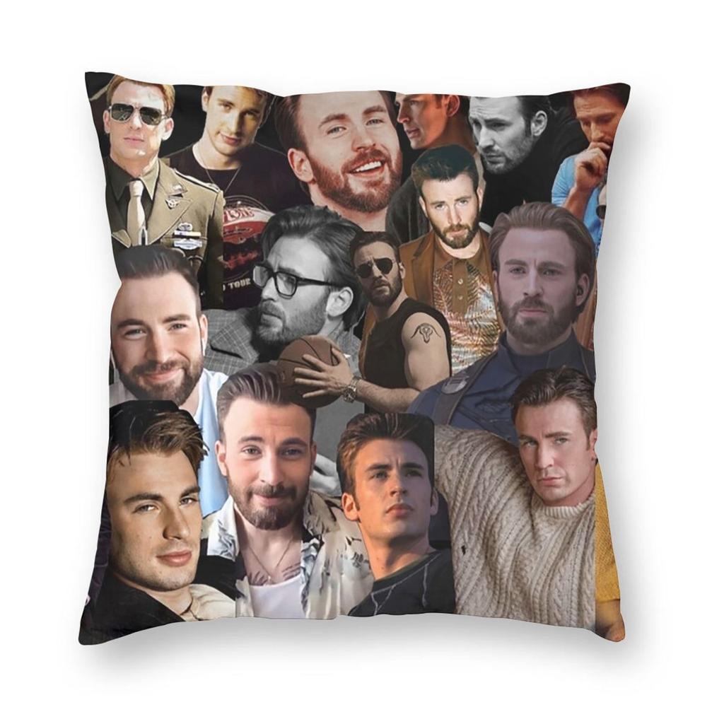 Chris Evans Wallpape Square Pillowcase Pillow Cover Cushion Throw Pillow for Home Bedroom Car
