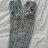 Fashionable Plush Balls Bows Adorned Leg Warmers for Women's Cable Knitted Stretchy Leg Covers Sleeves Calf Socks