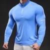 022106 Spring Slim Elastic Long Sleeve Casual Fashion Running Sports Fitness Outdoor T-shirt Men