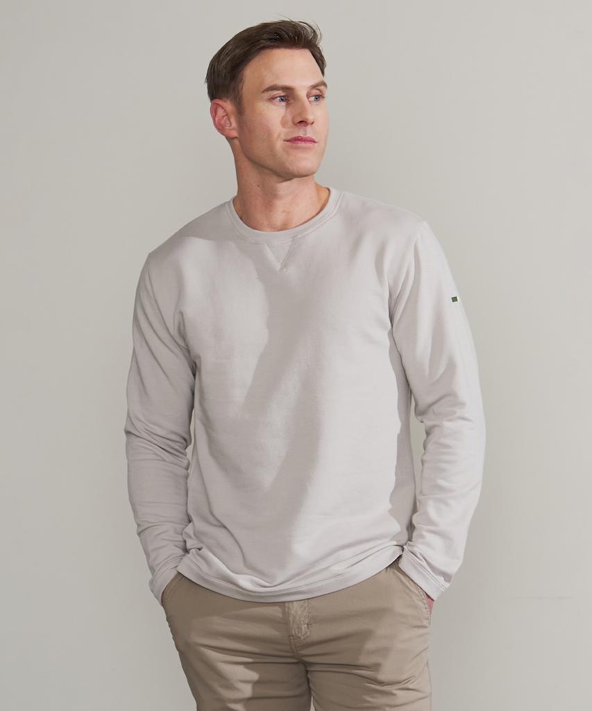 PANICALE Gray Beige Soft Brushed Logo T-Shirt (Type B)